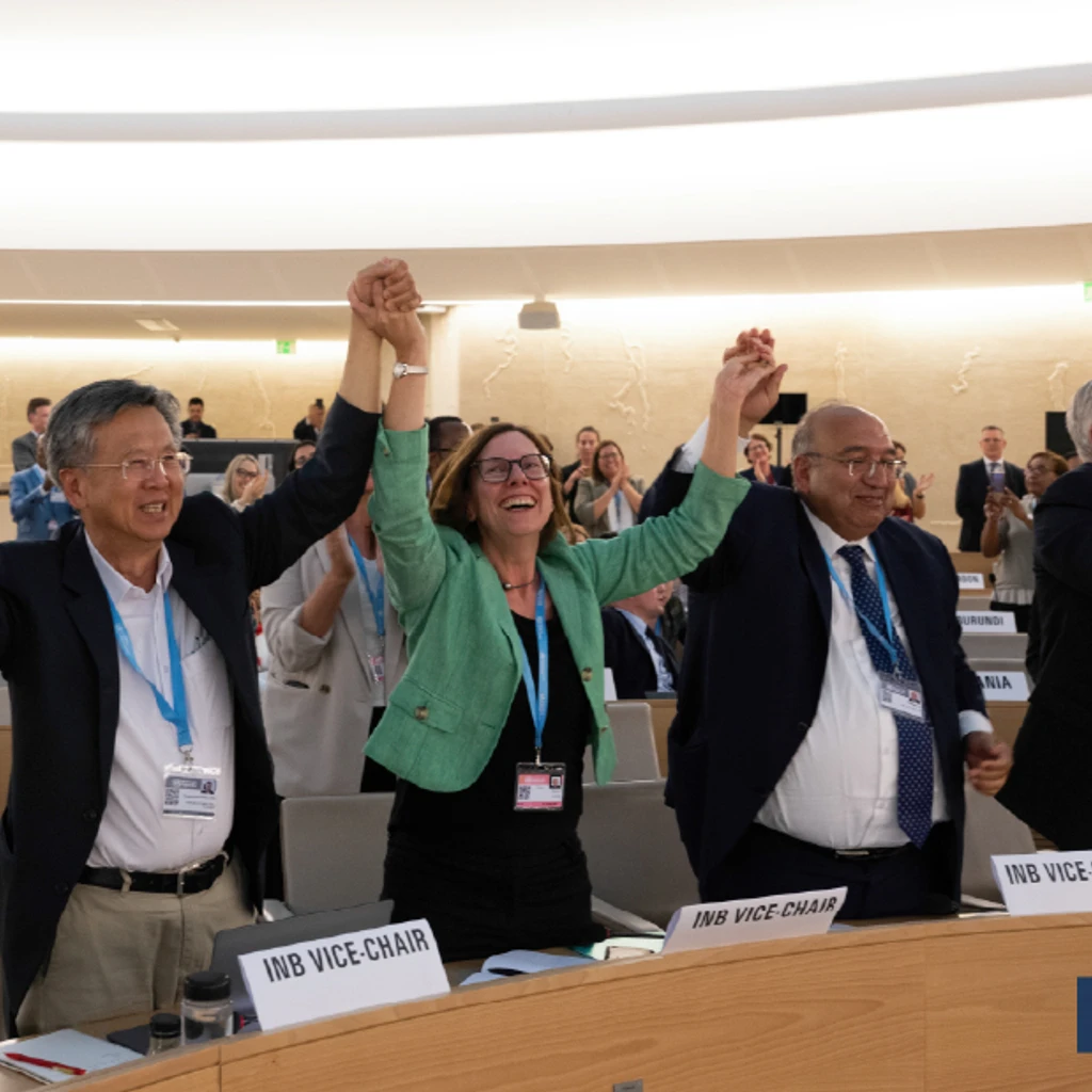 Pandemic Agreement signing moment 